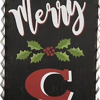 Glitzhome® 3ft. Black Wooden Christmas Porch Sign