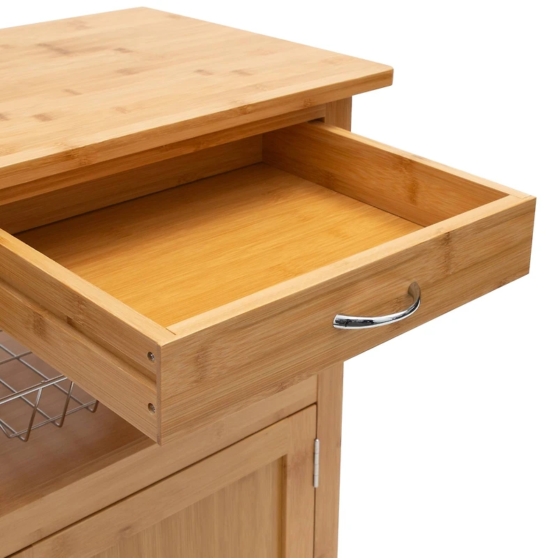 Organize It All Bamboo Rolling Kitchen Cart