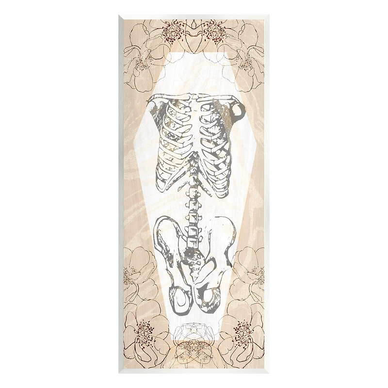 Stupell Industries Floral Skeleton Halloween Layered Wall Plaque Art