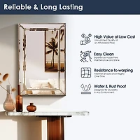 Head West Beaded Champagne Silver Framed Wall Vanity Mirror