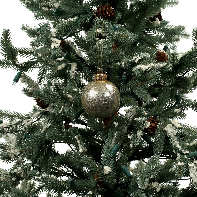 6 Pack 2.5" Gold Glitter Glass Ball Ornaments by Ashland®