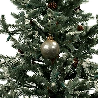 6 Pack 2.5" Gold Glitter Glass Ball Ornaments by Ashland®