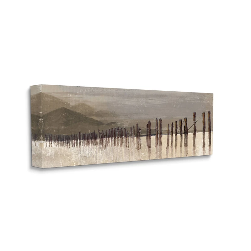 Stupell Industries Abstract Mountain Range Wooden Pillars Wall Art
