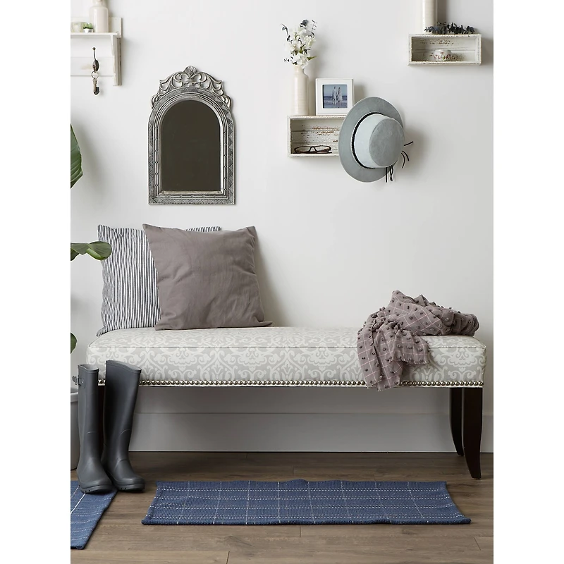 DII® French Blue Variegated Plaid Recycled Yarn Rug Set, 2ft. x 3ft.