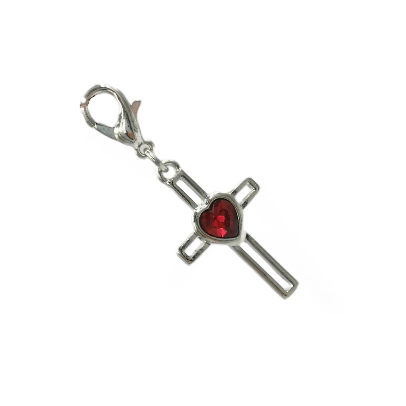 Charmalong™ Red Heart & Cross Charm by Bead Landing™