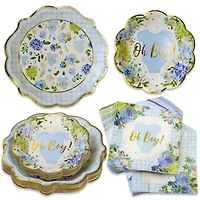Kate Aspen® Blue Baby Shower Onesie Floral Tableware Set