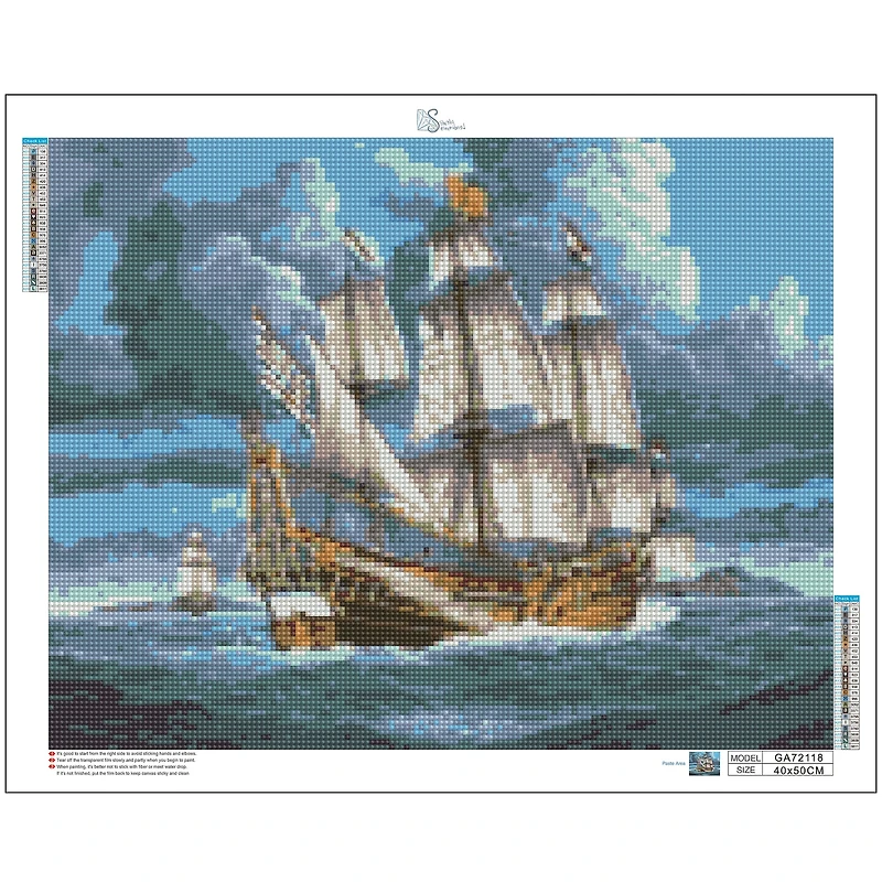 Sparkly Selections Sailing Ships Diamond Painting Kit, Round Diamonds