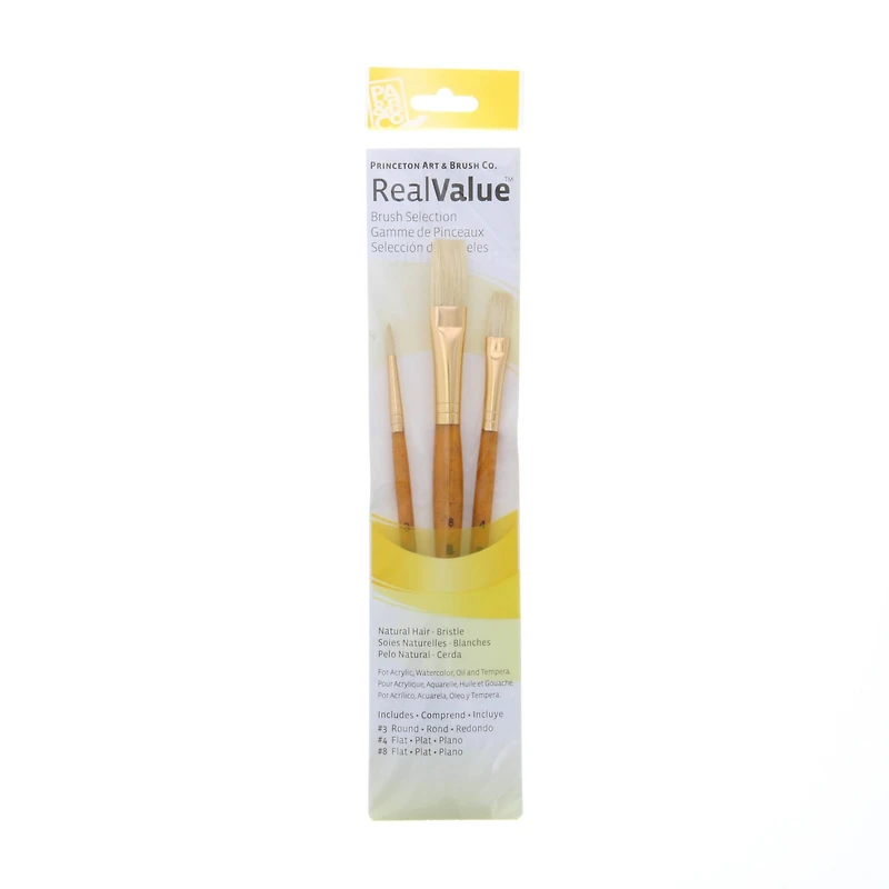 Princeton™ RealValue™ Natural Hair Bristle 3 Piece Brush Set
