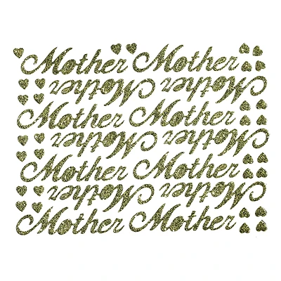 JAM Paper Mother Gold Script Floral Adhesive