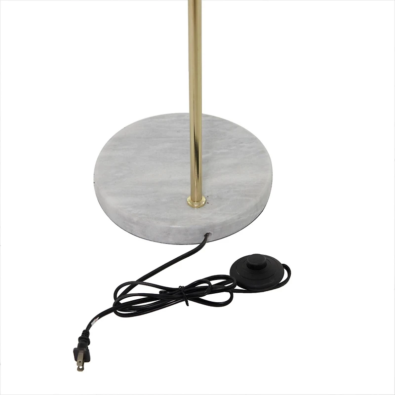 Gold Metal Industrial Floor Lamp, 15" x 10" x 64"