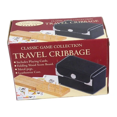 Classic Game Collection Travel Cribbage Game with Playing Cards