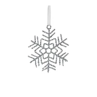 Glittered Silver Snowflake Wire Ornament Set
