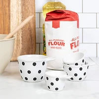 Hello Honey® Black & White Polka Dot Ceramic Measuring Cup Set