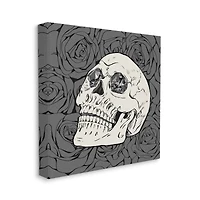 Stupell Industries Crystal Eyes Skull Goth Roses Canvas Wall Art
