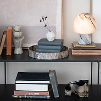 Hello Honey® 9.5" Gray & Brown Geometric Marble Décor