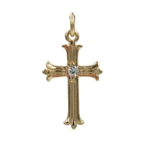Charmalong™ 14K Gold Plated Crystal Cross Charm by Bead Landing™