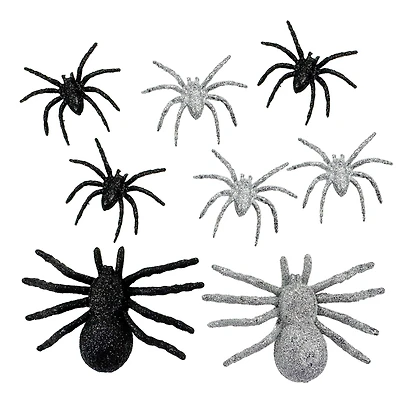 Black & Silver Glitter Spiders by Ashland®