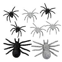 Black & Silver Glitter Spiders by Ashland®