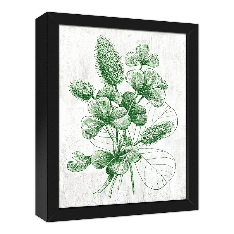Clover Graphic Botanical Black Framed Canvas