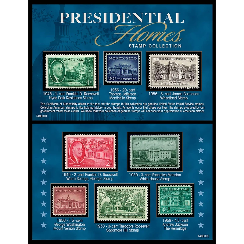 Presidential Homes Stamp Collection
