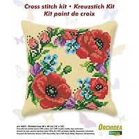 Orchidea Cushion Cross Stitch Kit Wild Flowers