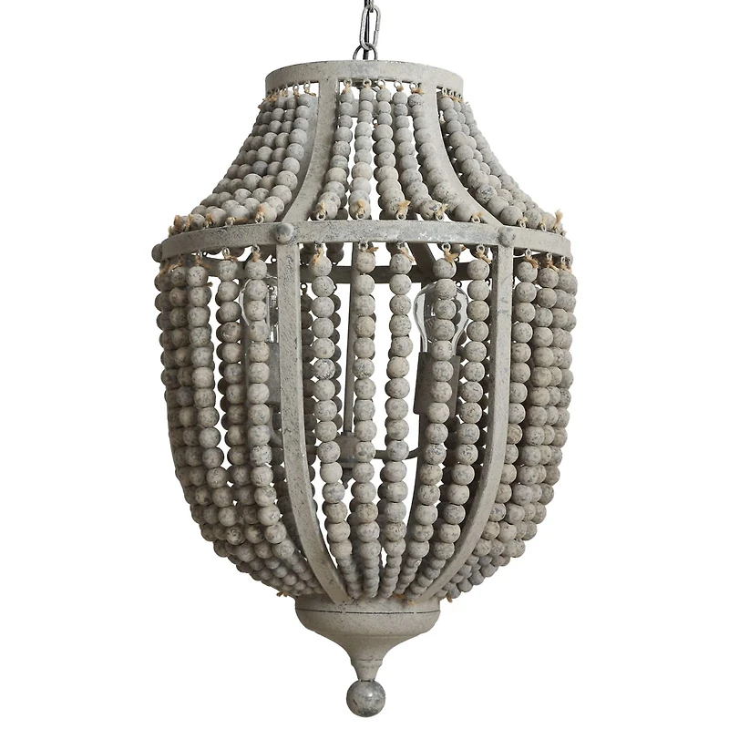 Hello Honey® Metal Chandelier with Wood Beads