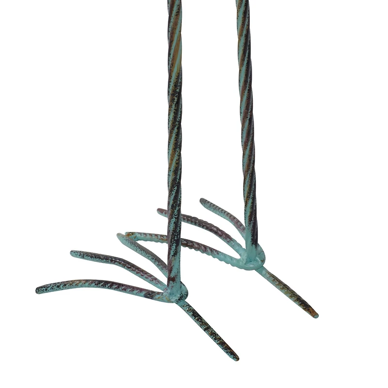 Set of 2 Green Metal Coastal Garden Sculpture, 40", 38"