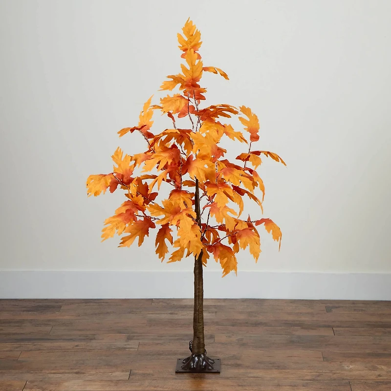 4ft. Pre-Lit Autumn Maple Artificial Fall Tree with 180 Warm White LED Lights