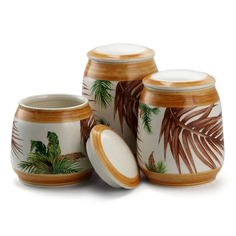 Elama Sand 3-Piece Ceramic Kitchen Canister Collection