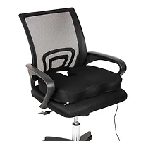 Mind Reader Heated Memory Foam Seat Cushion, Air-Cloud Technology, Coccyx & Hip Pain Relief with 4 Heat Settings, Timer & Auto Shut-Off, Black