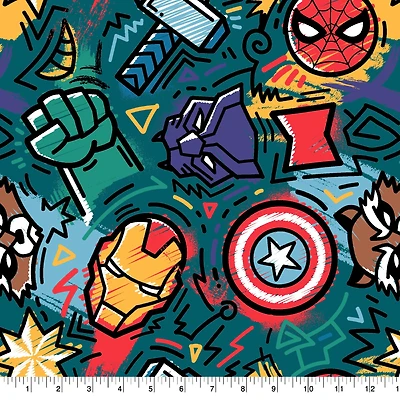 Springs Creative Marvel® Avengers Cartoon Faces Fleece