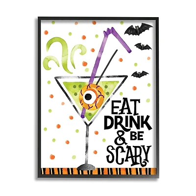 Stupell Industries Eat Drink & Be Scary Halloween Framed Giclee Art
