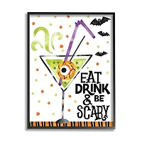 Stupell Industries Eat Drink & Be Scary Halloween Framed Giclee Art