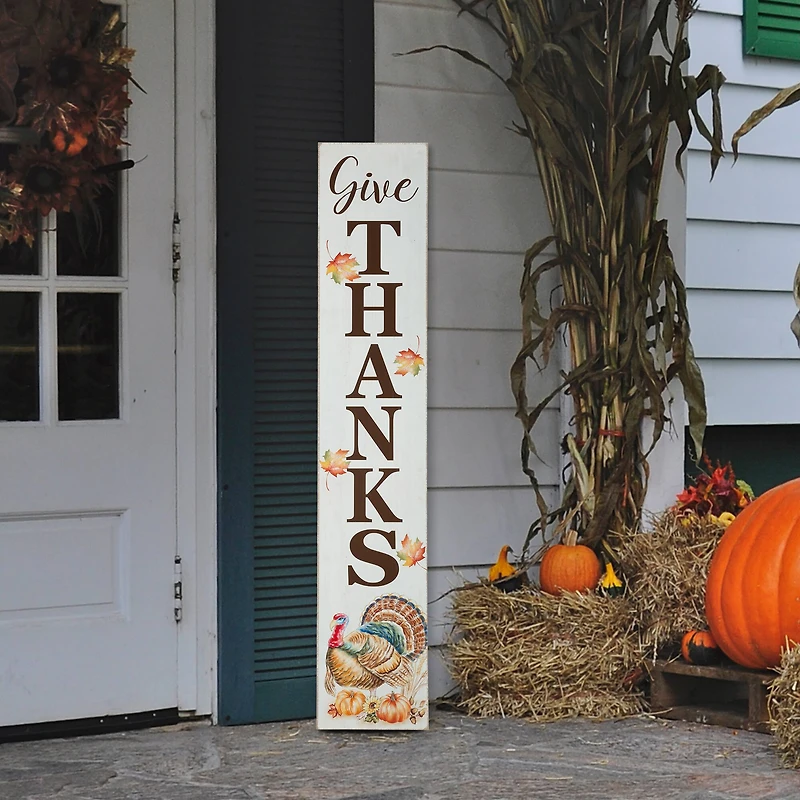 Glitzhome® 42" Thanksgiving Give Thanks Porch Sign