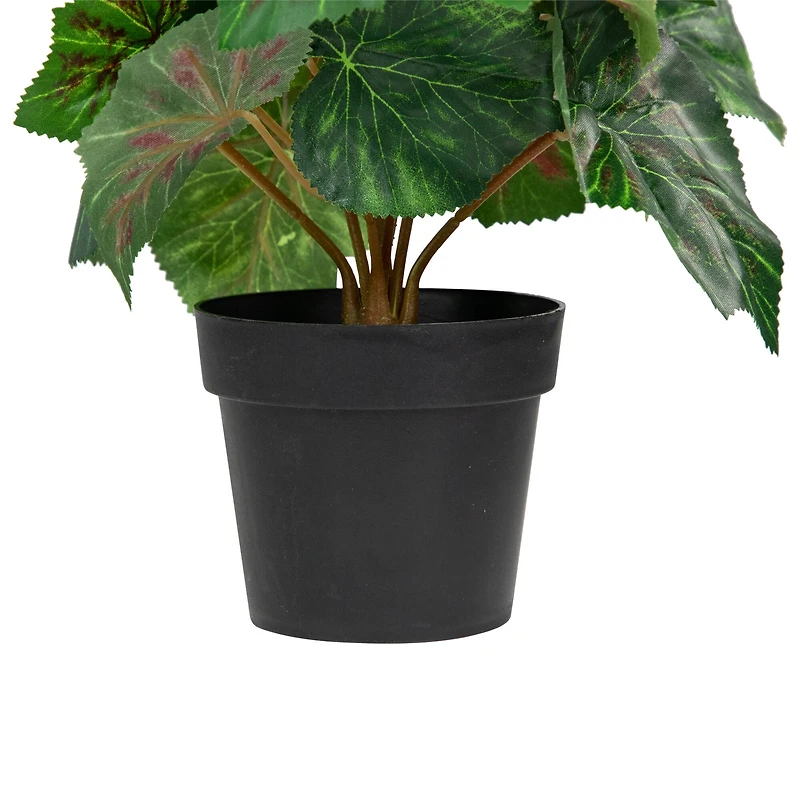 11" Yellow Potted Silk Begonia Floral Arrangement