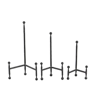 Set of 3" Black Metal Modern Easel, 12", 10", 8"