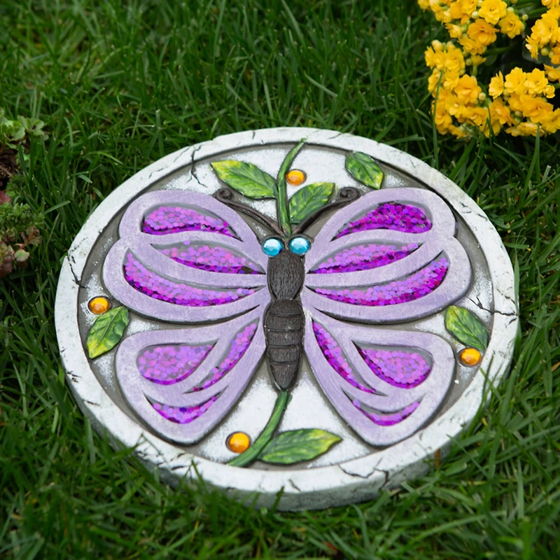 Purple Butterfly Garden Stepping Stone