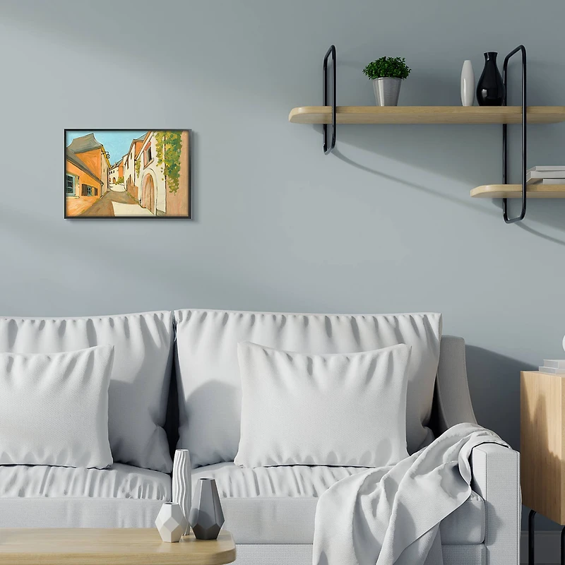 Stupell Industries European Country Road Black Framed Wall Art