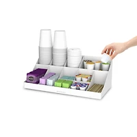 Mind Reader White  11 Compartment Pioneer Breakroom Condiment Organizer