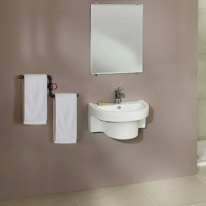 Black Iron Rustic Wall-Mounted Paper Towel Holder Stand