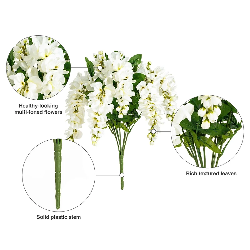 Artificial White Wisteria Bush