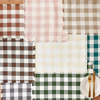 DII® Heavyweight Check Fringed Cotton Placemats