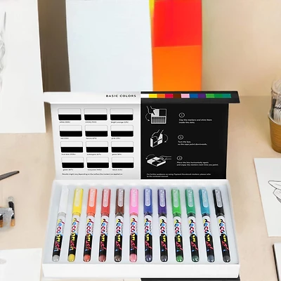 Karin Pigment DécoBrush 12 Color Basic Marker Set