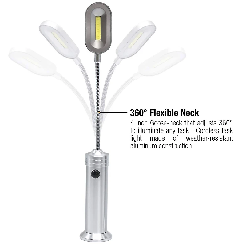Sorbus Metallic Silver LED Magnetic Base Light, 2ct.