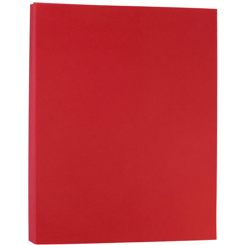 JAM Paper Translucent 8.5" x 11" 30lb. Primary Red Vellum Paper, 100 Sheets