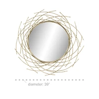 CosmoLiving by Cosmopolitan 39" Gold Glam Metal Wall Mirror