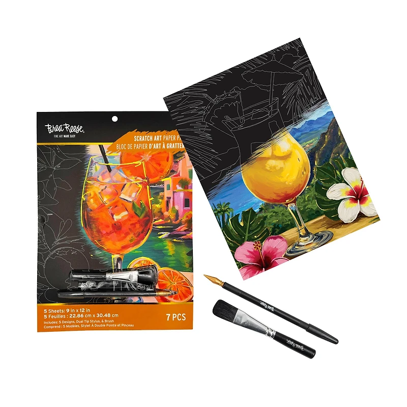 Brea Reese™ 9" x 12" Sippin' on Sunshine Scratch Art Paper Pad
