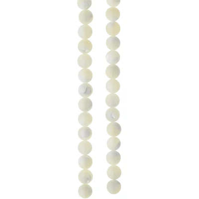 White Mother of Pearl Round Beads by Bead Landing™, 6mm