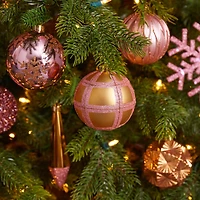 52ct. 6" Pink & Gold Shatterproof Ornament Set