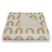 Straight Rainbow Pattern 50" x 60" Coral Fleece Blanket